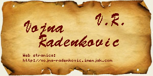 Vojna Radenković vizit kartica